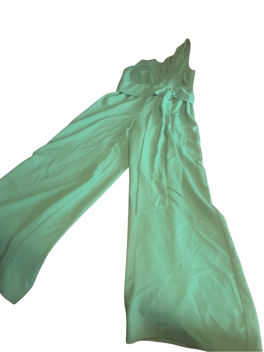 Alex Marie Wide-Leg Mint Green Jumpsuit with Waist Tie excellent like new size 6